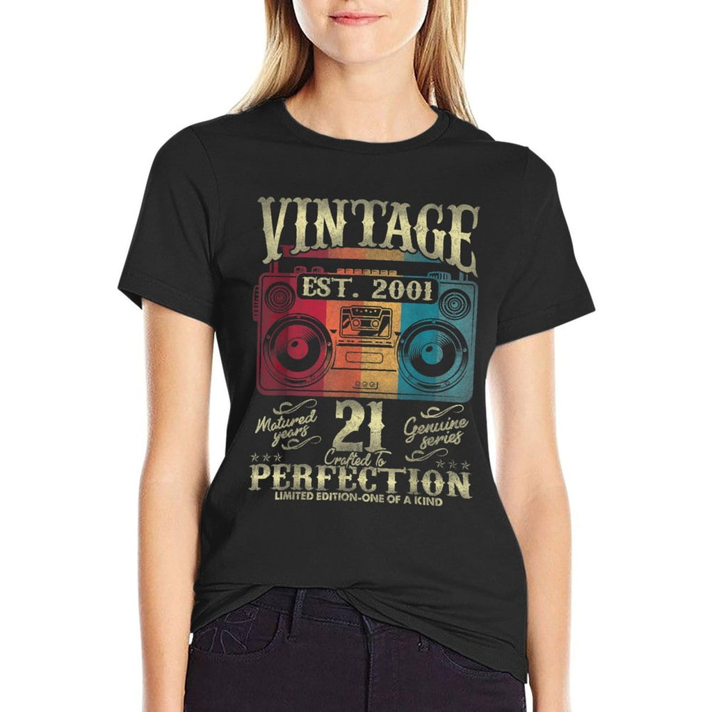 Vintage 2001 Limited Edition 2001 21 Years Old 21st Birthday  Relaxed-fit T-Shirt
