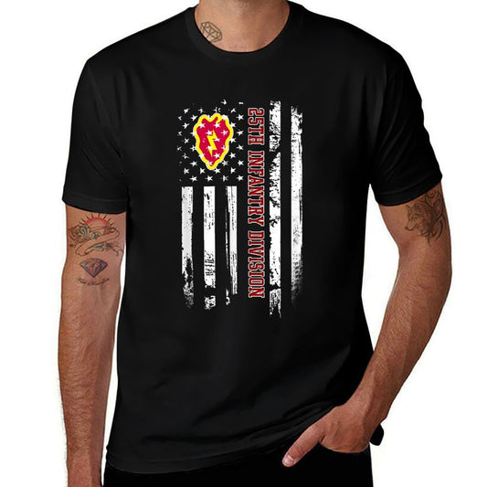 25th Infantry Division American Military Veterans Day  Fade-proof Color T-Shirt