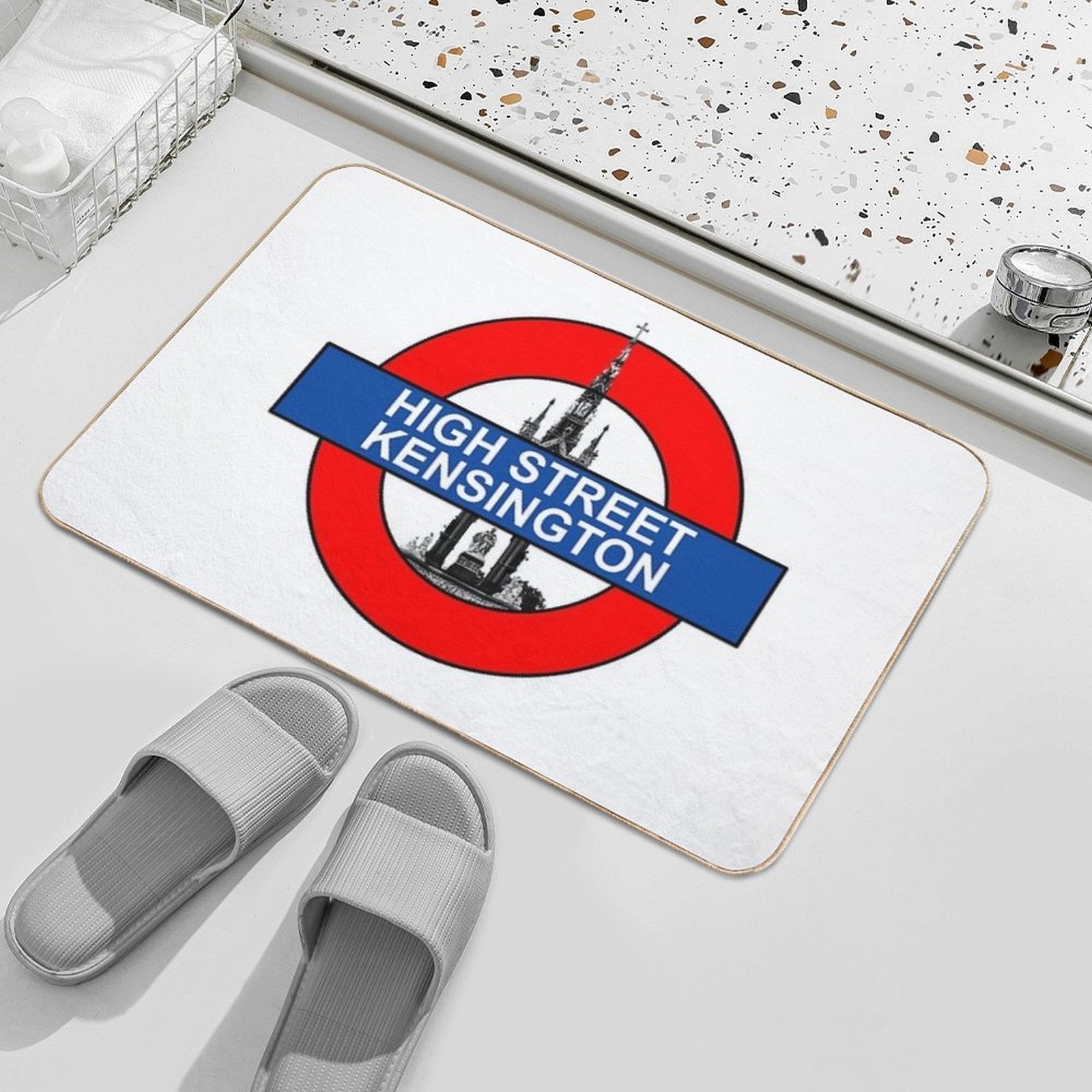 High Street Kensington Tube Sign  High-Traffic Bath Mat