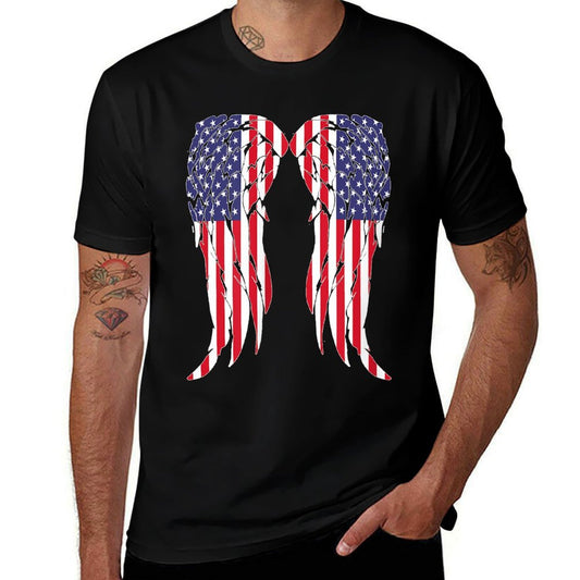 Womens 4th Of July American Wings  High-quality Stitching T-Shirt