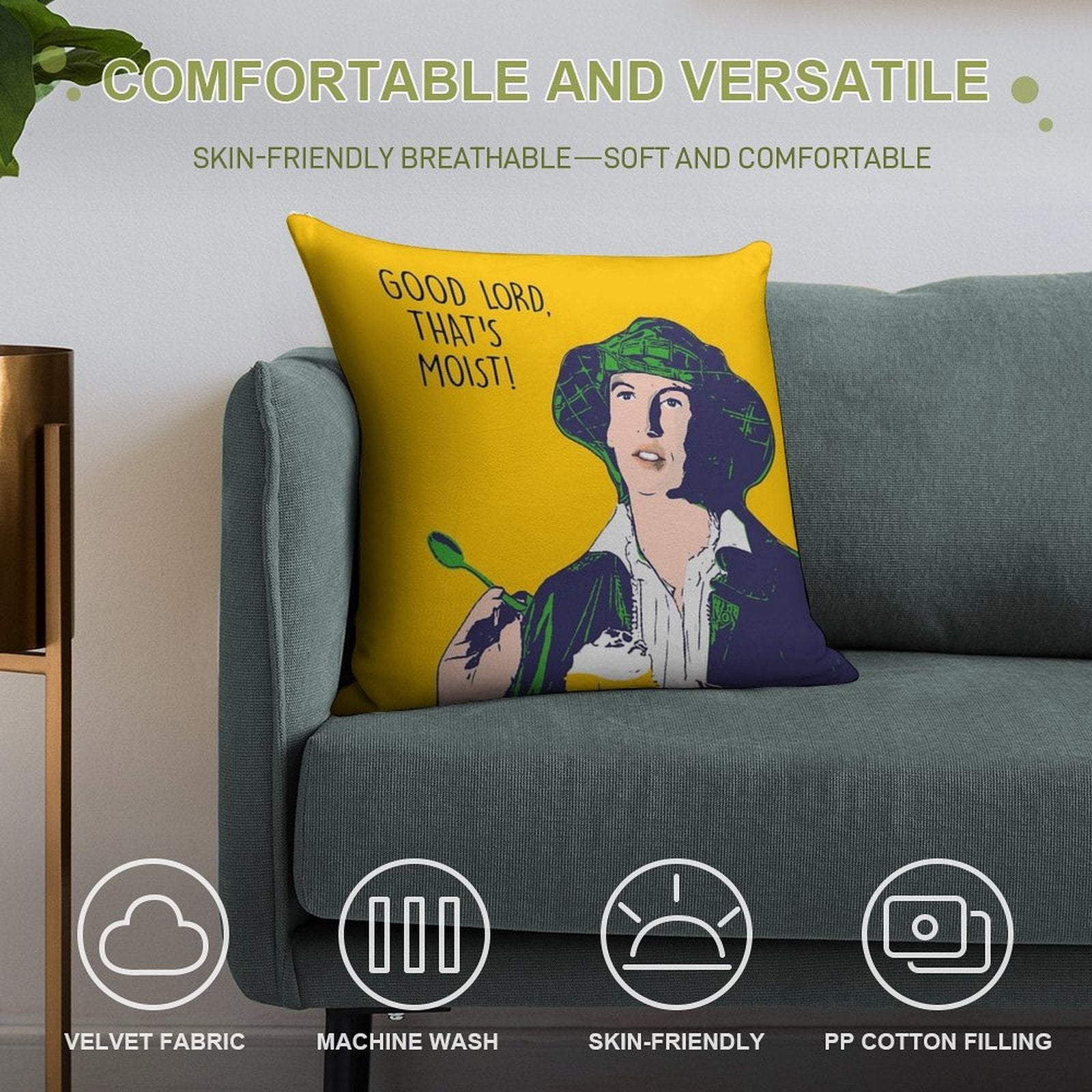 Miranda Hart - Moist  - Pop Art Edition Soft Style Accent Throw Pillow