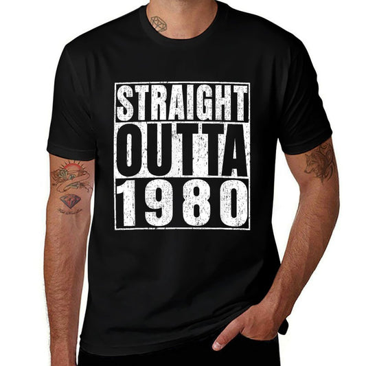 Straight Outta 1980 45 Years Old Gifts Vintage 45th Birthday  Lightweight T-Shirt