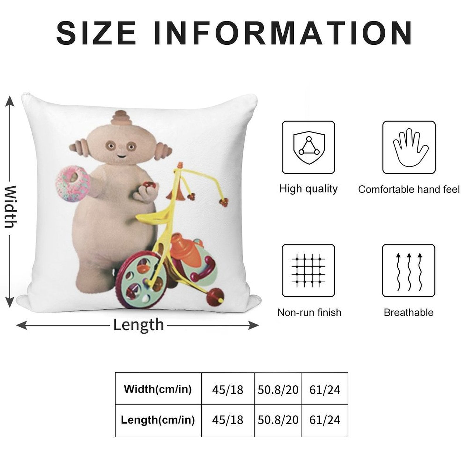 Makka Pakka Soft Fade-Resistant Throw Pillow