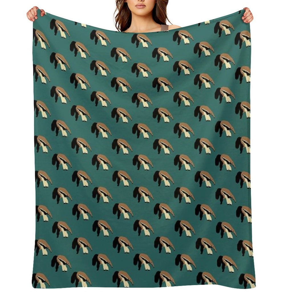 Anteater on Teal Eco-conscious Throw Blanket