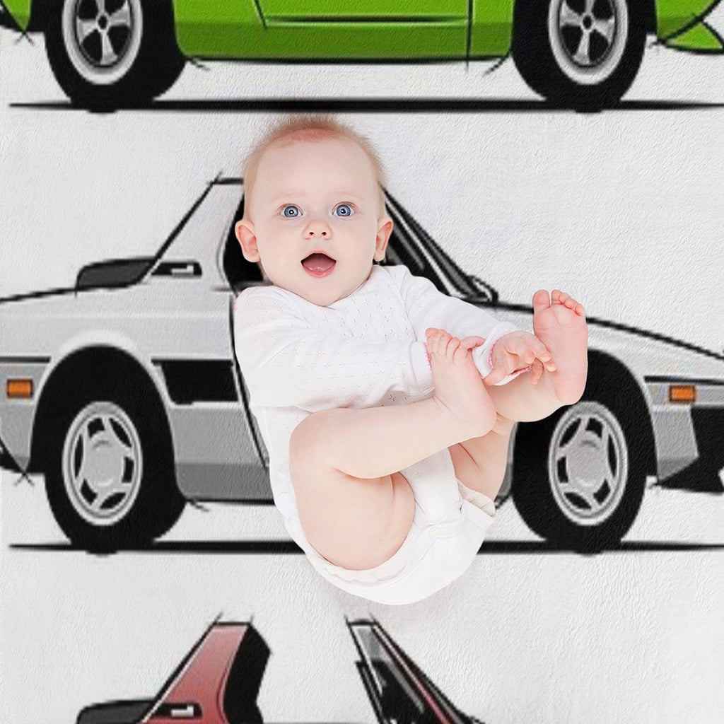 Fiat X19 with Open Roof Wrinkle-free Throw Blanket