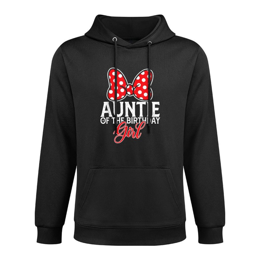 Auntie Of The Birthday Girl Cute Pink Bow Family Matching Relaxed Fit Hoodie