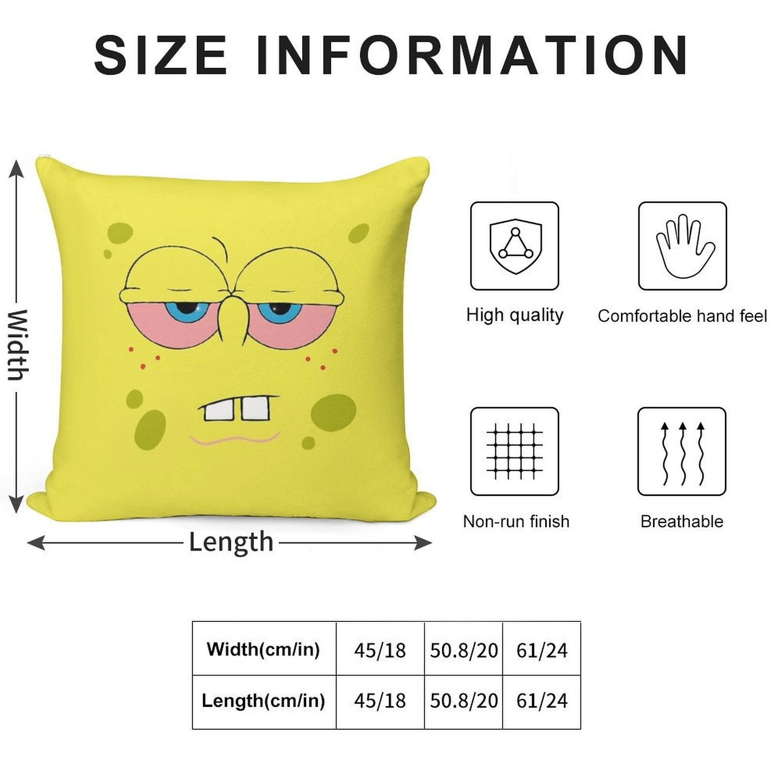 Spongebob High Soft Ultra-Soft Texture Throw Pillow