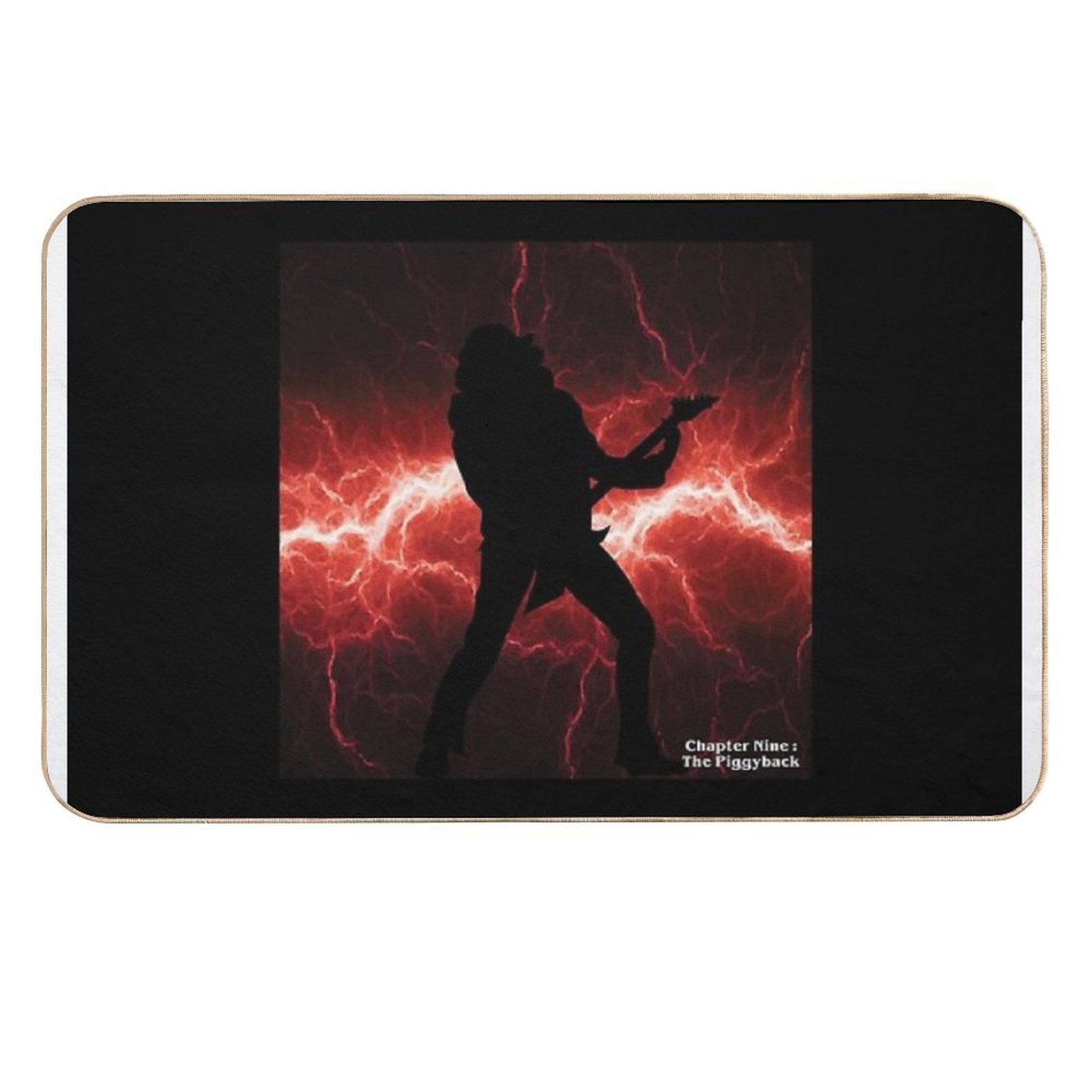 Stranger Things  Eddie Munson with His Guitar - She Was Destined for An Alternate Dimension.  Stain-Proof Bath Mat