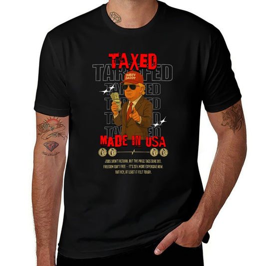 Tariff Daddy Funny Trump Design – Political Meme About Tarif  Polyester Blend T-Shirt