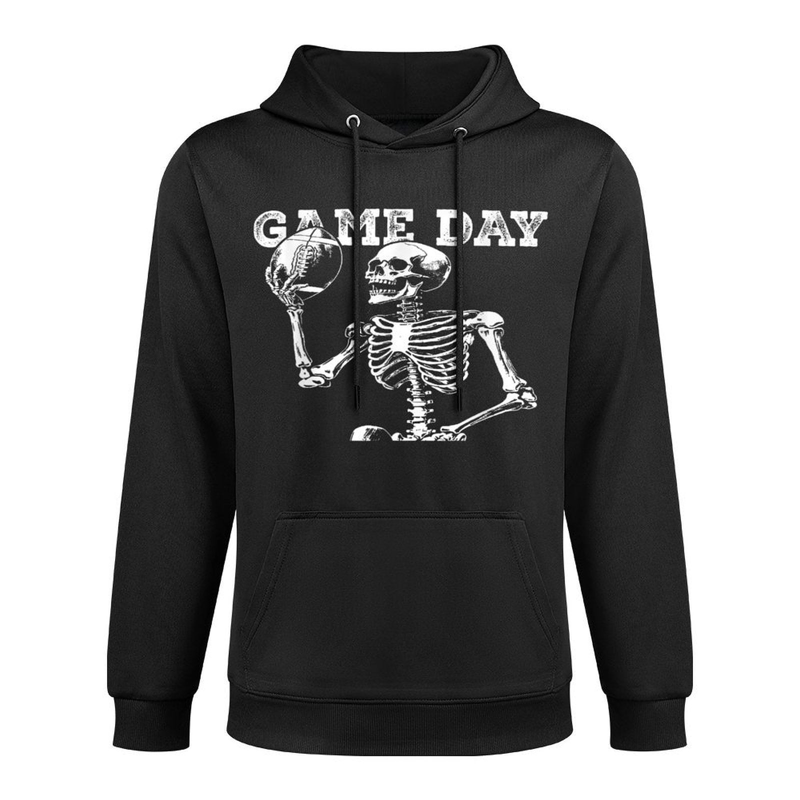 Halloween American Football Skeleton For Men Boys Game Day Moisture-Wicking Hoodie