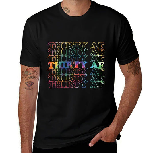 Thirty AF Tie Dye Cool Vintage Inspired 30th Birthday  Relaxed-fit T-Shirt