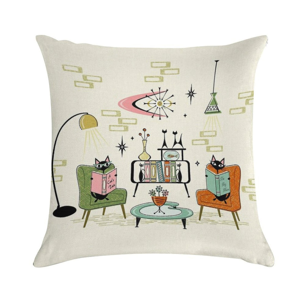 Cozy Cats' Den ©studioxtine Soft Gift Ready Throw Pillow