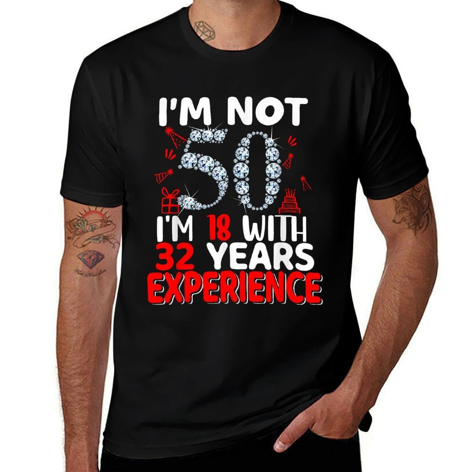 I'm Not 50 I'm 18 with 32 Years Experience 50th Birthday  Oversized Silhouette T-Shirt