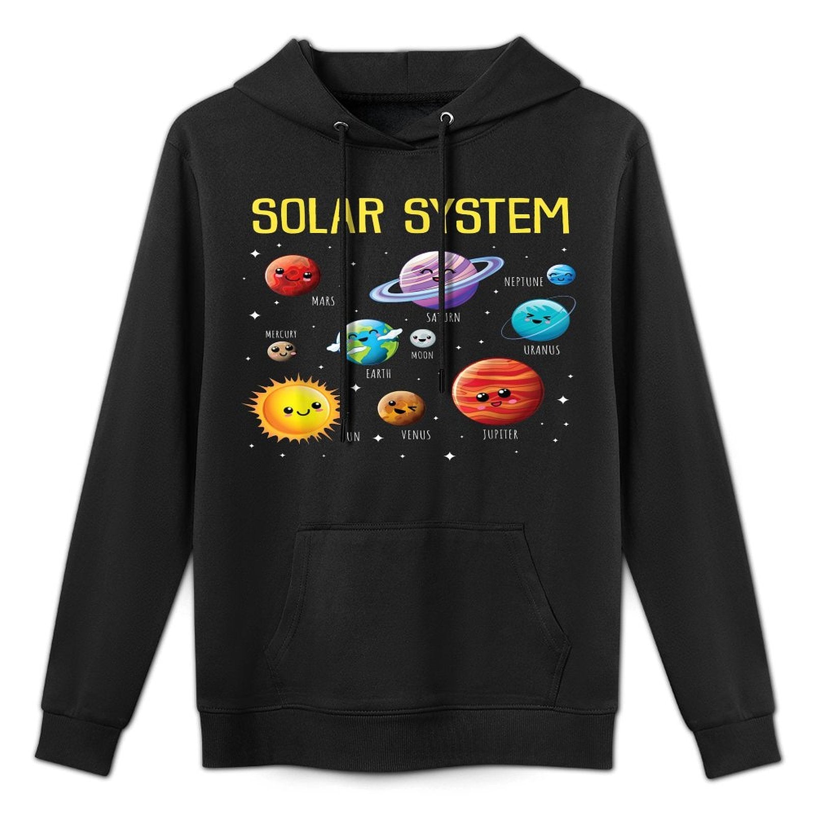 Solar System Colorful Space Planets Educational Kids Pilling-Resistant Hoodie