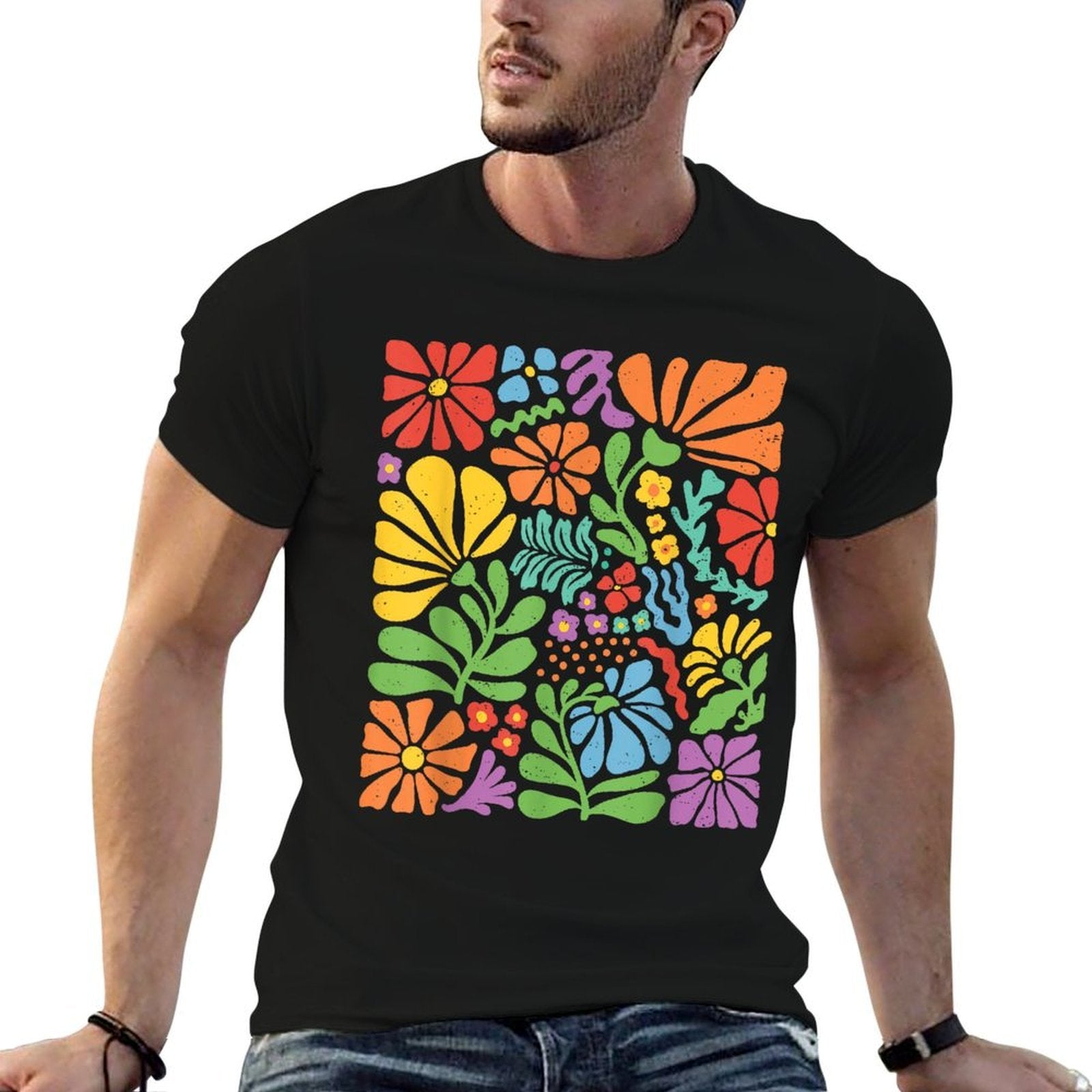 Subtle Wildflowers LGBTQ Month Rainbow Summer Boho Gay Pride  Eco-friendly Material T-Shirt