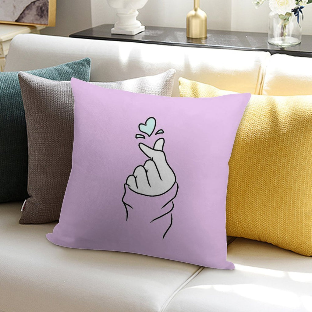 Cute Heart~ Pastel Purple Soft Durable Construction Throw Pillow