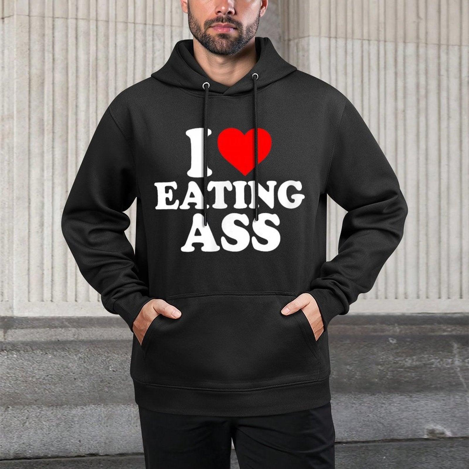 I Love Heart Eating Ass Cute Funny Simple Easy Care Hoodie