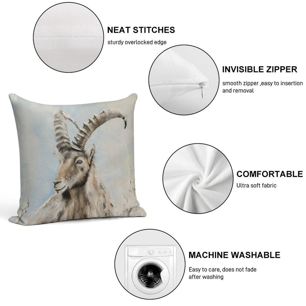 Ibex Goat Soft Shrink-Resistant Throw Pillow