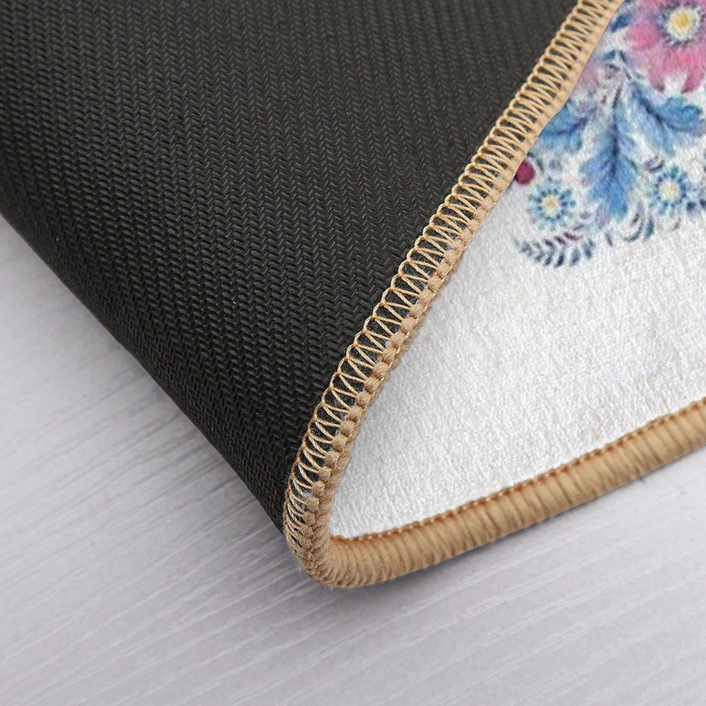 Lovebirds in Petrykivka Floral Garden  Eco-Friendly Bath Mat