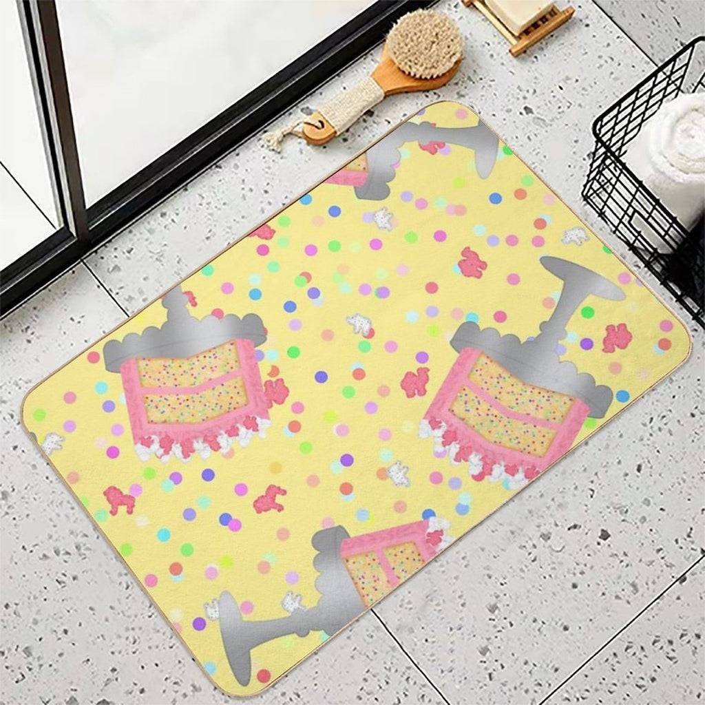 Frosted Animal Cookie Crackers Confetti Birthday Cake Sprinkles Yellow  Rapid-Drying Bath Mat