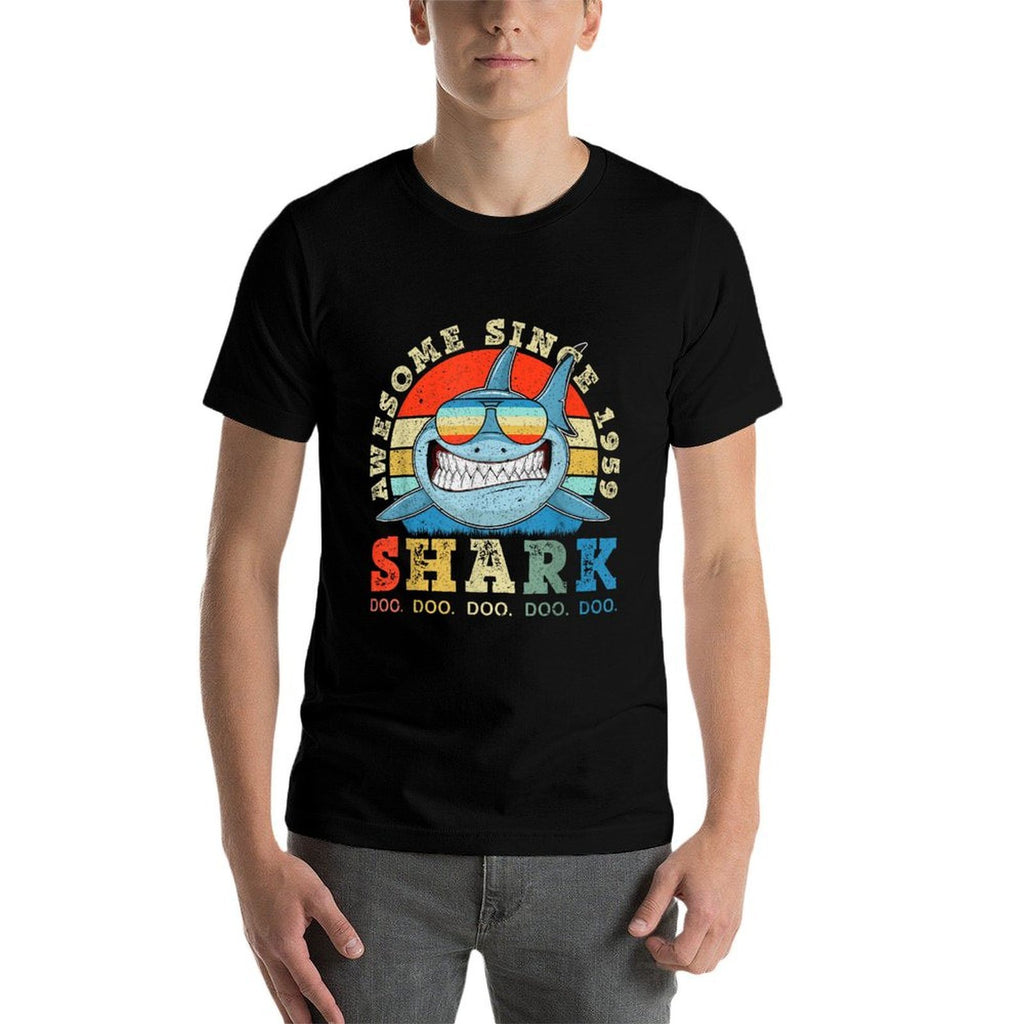 Shark Awesome 1959 60th Birthday Gifts 60 Years Old  Vintage-inspired T-Shirt