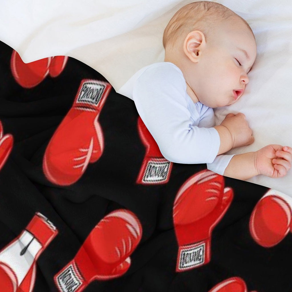 Red Boxing Gloves Anti-pilling Throw Blanket