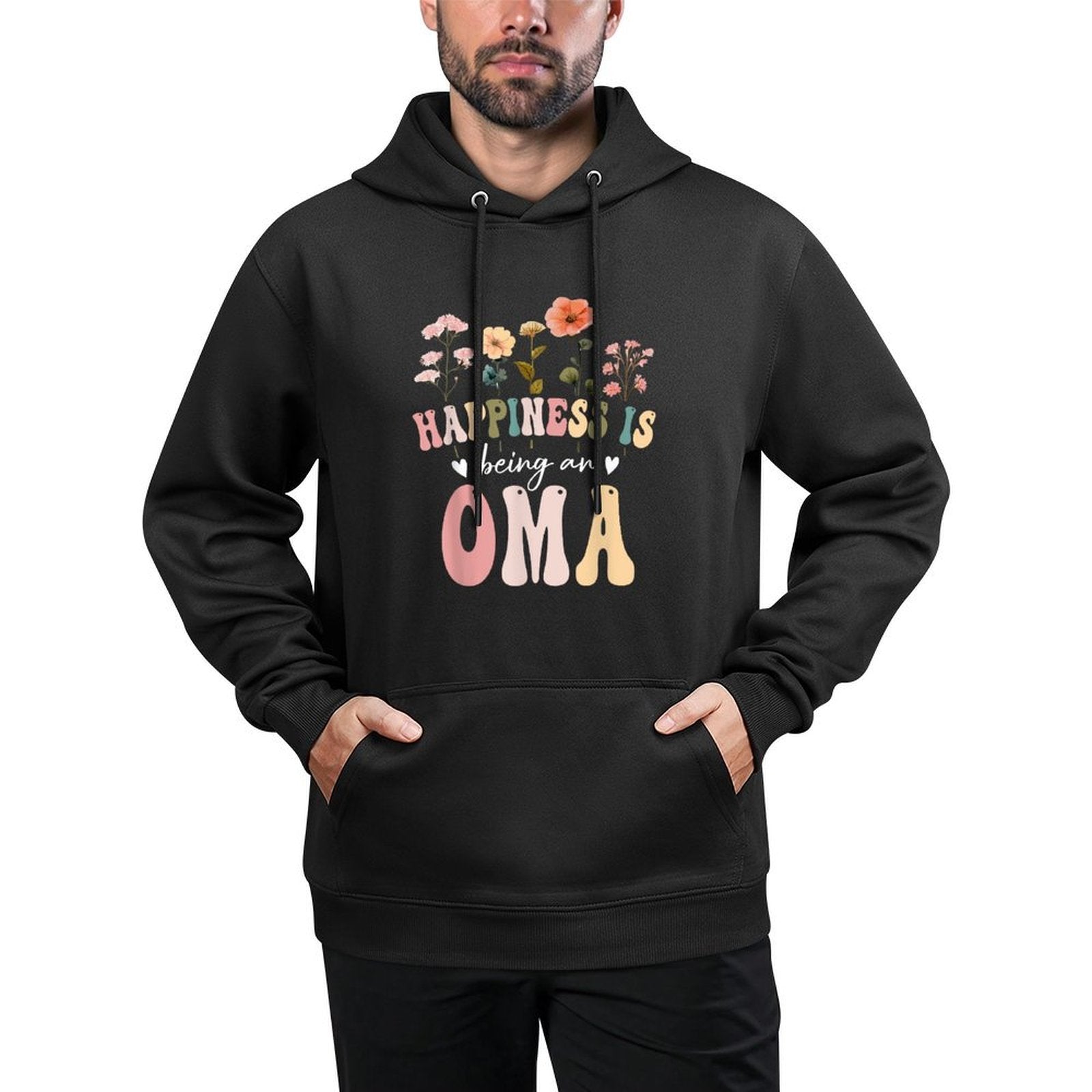 Happiness Is Being An Oma Floral Design Oma Mother&#39;s Day Machine Washable Hoodie