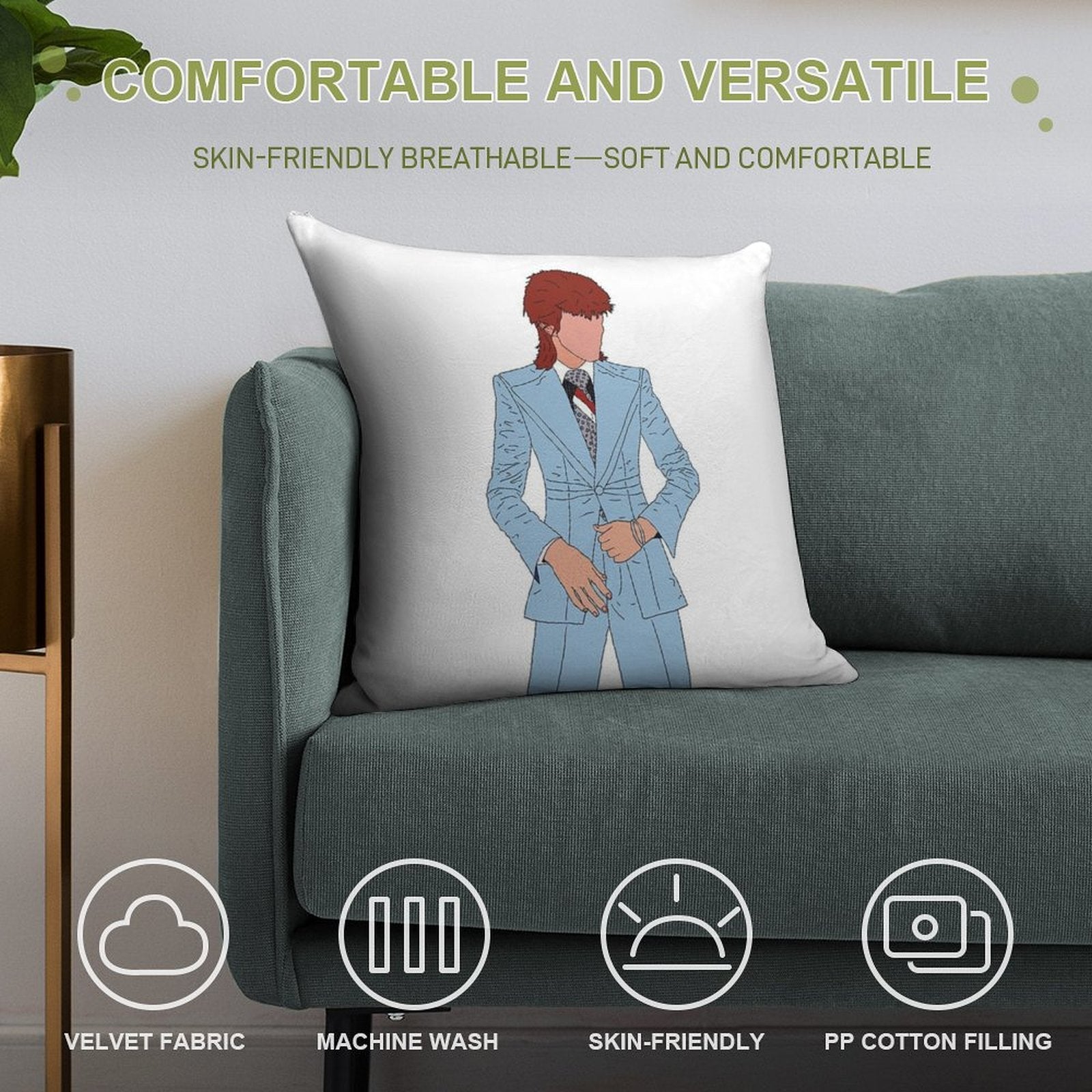 Bowie Soft Anti-Pilling Throw Pillow