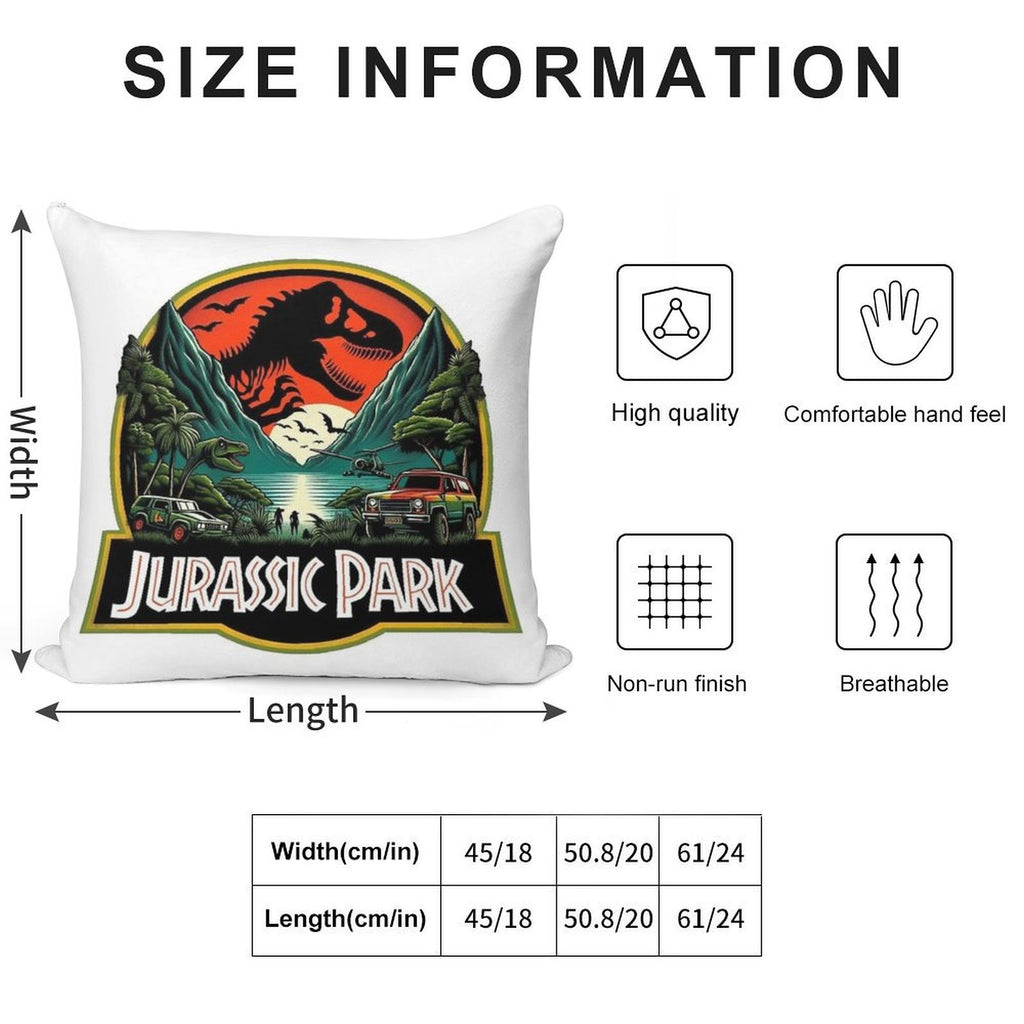 Jurassic Park Soft Shrink-Resistant Throw Pillow