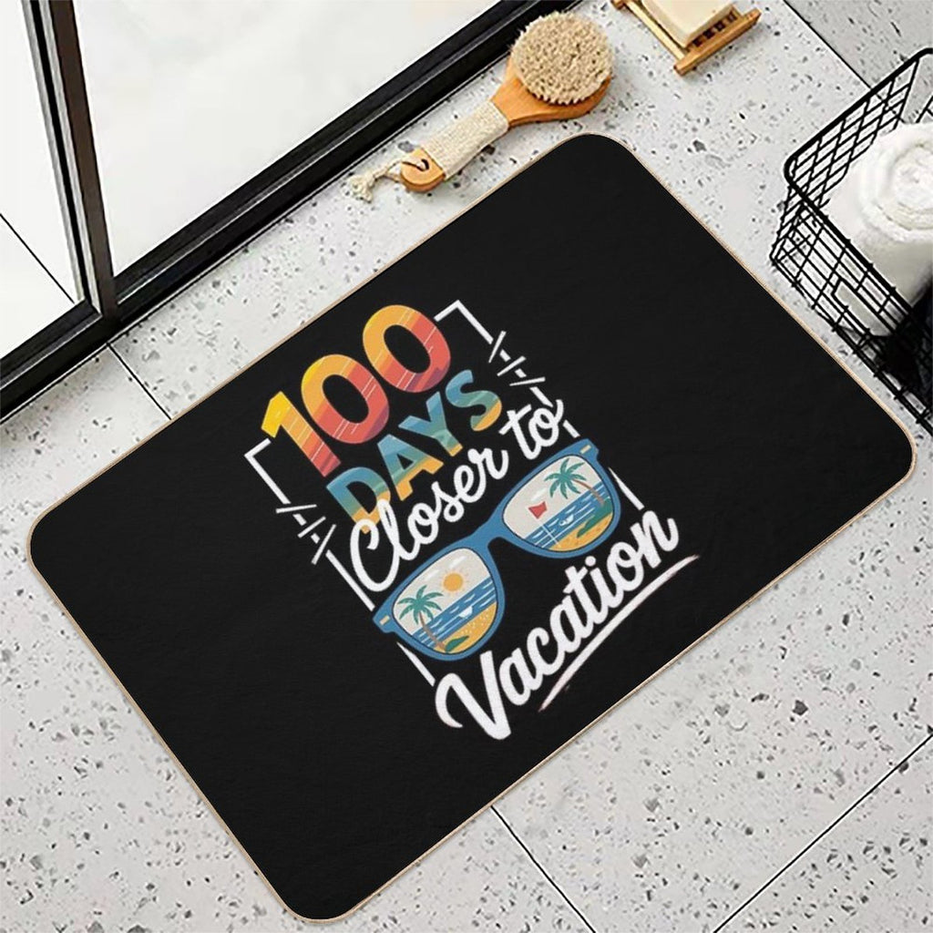 100 Days Closer To Summer Vacation, 100th Days of School Durable Bath Mat