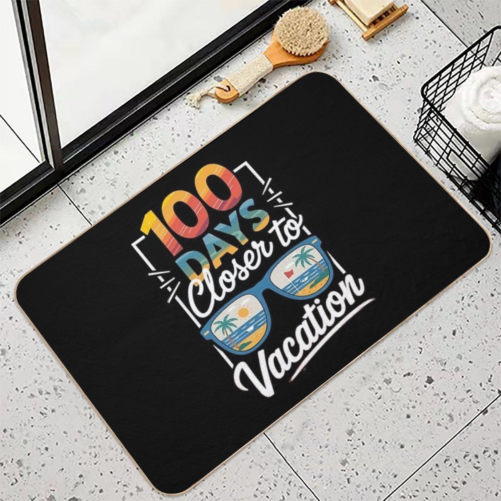 100 Days Closer To Summer Vacation, 100th Days of School Durable Bath Mat