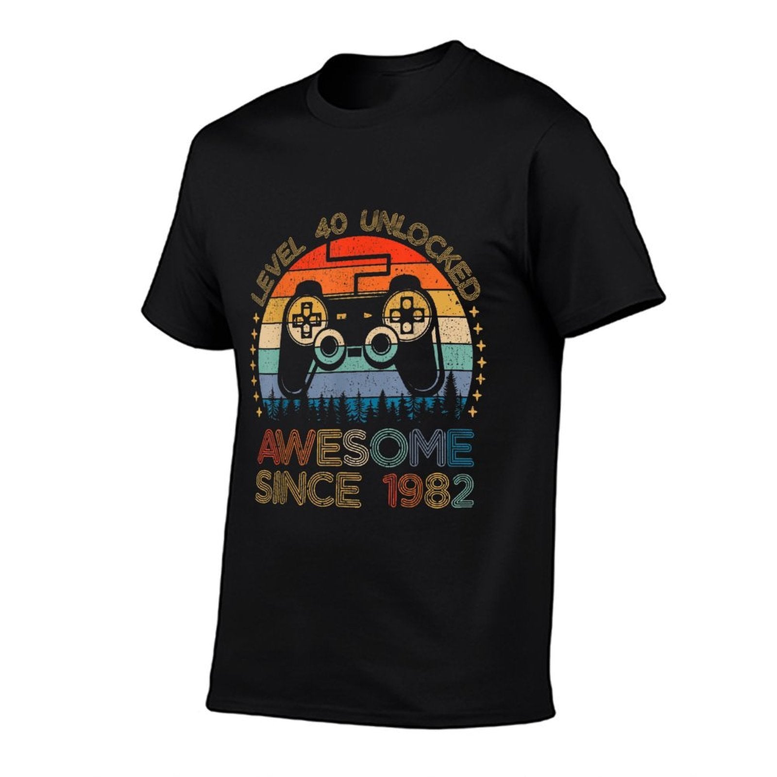 Vintage Level 40 Unlocked Awesome Since 1982 40th Birthday  Tagless Design T-Shirt