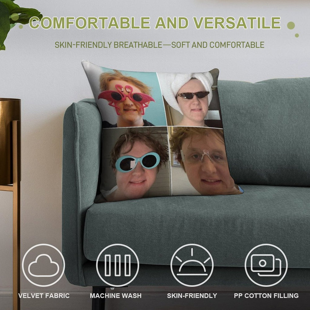 Lewis Capaldi Collage Soft Ultra-Soft Texture Throw Pillow