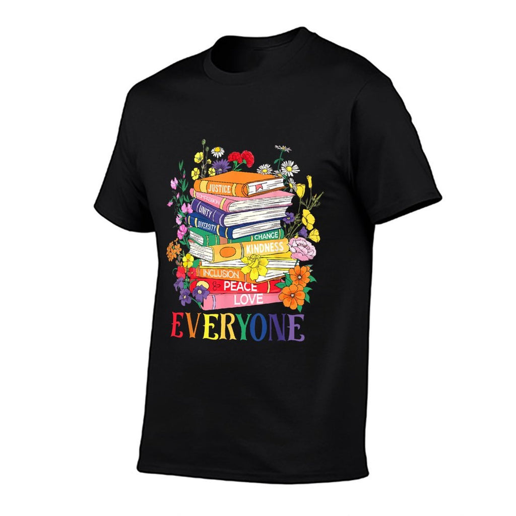 Floral Book Everyone LGBT Gay Lesbian Rights Trans Pride  Stretchy T-Shirt