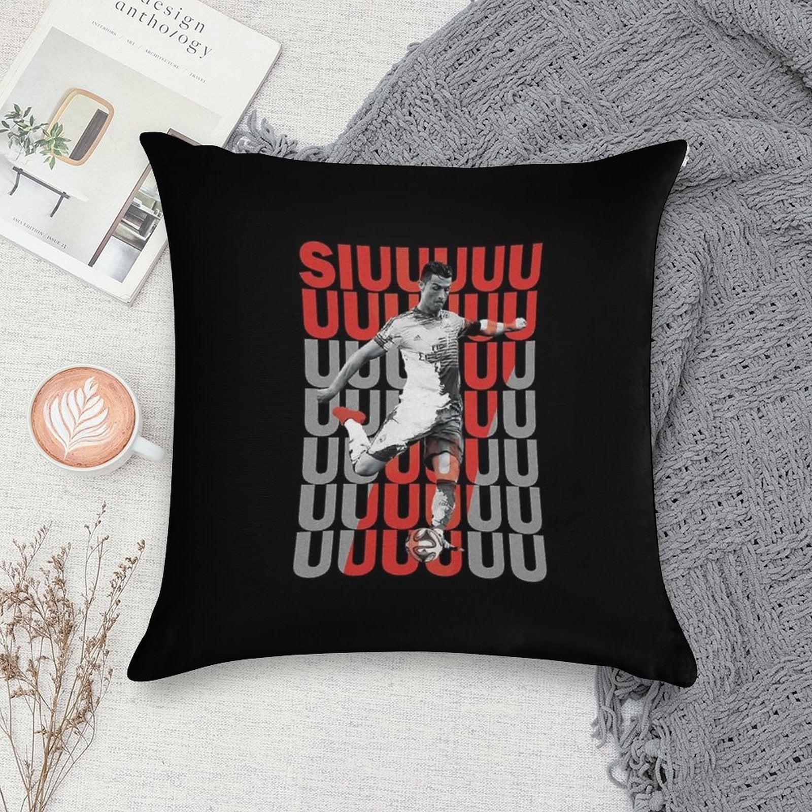 Siuuuuuu Cristiano Ronaldo Soft Anti-Pilling Throw Pillow