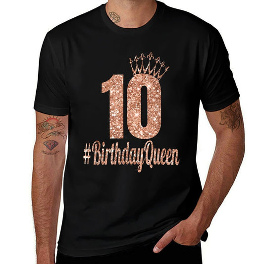10th Birthday Gifts Girls Double Digits Rose Colored  Stretchy T-Shirt