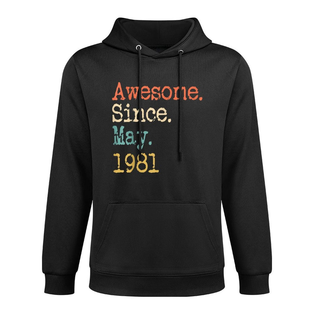 Awesome Since May 1981 40th Birthday Gift Funny Cotton-Polyester Blend Hoodie