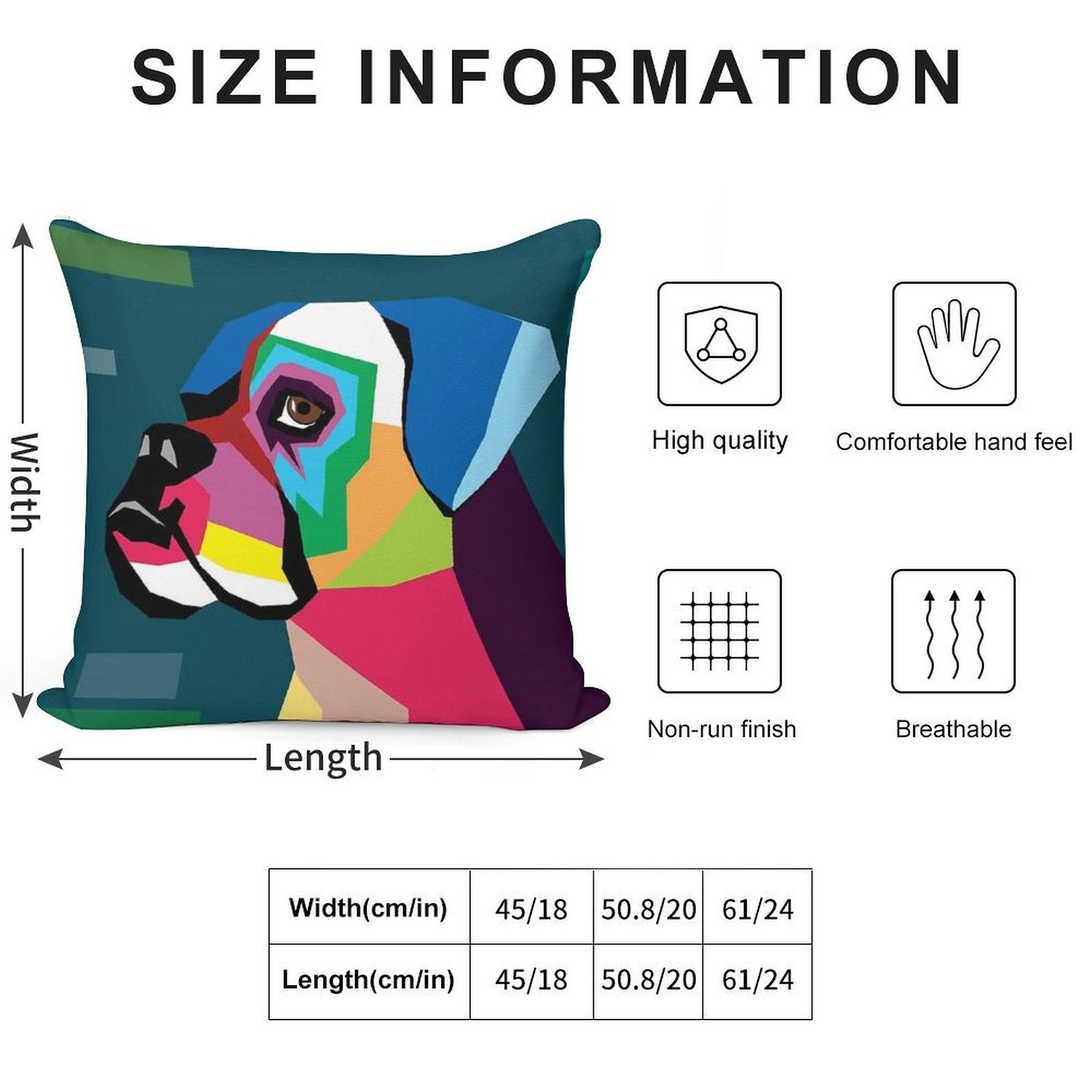 Boxer Soft Short Plush Fabric Throw Pillow