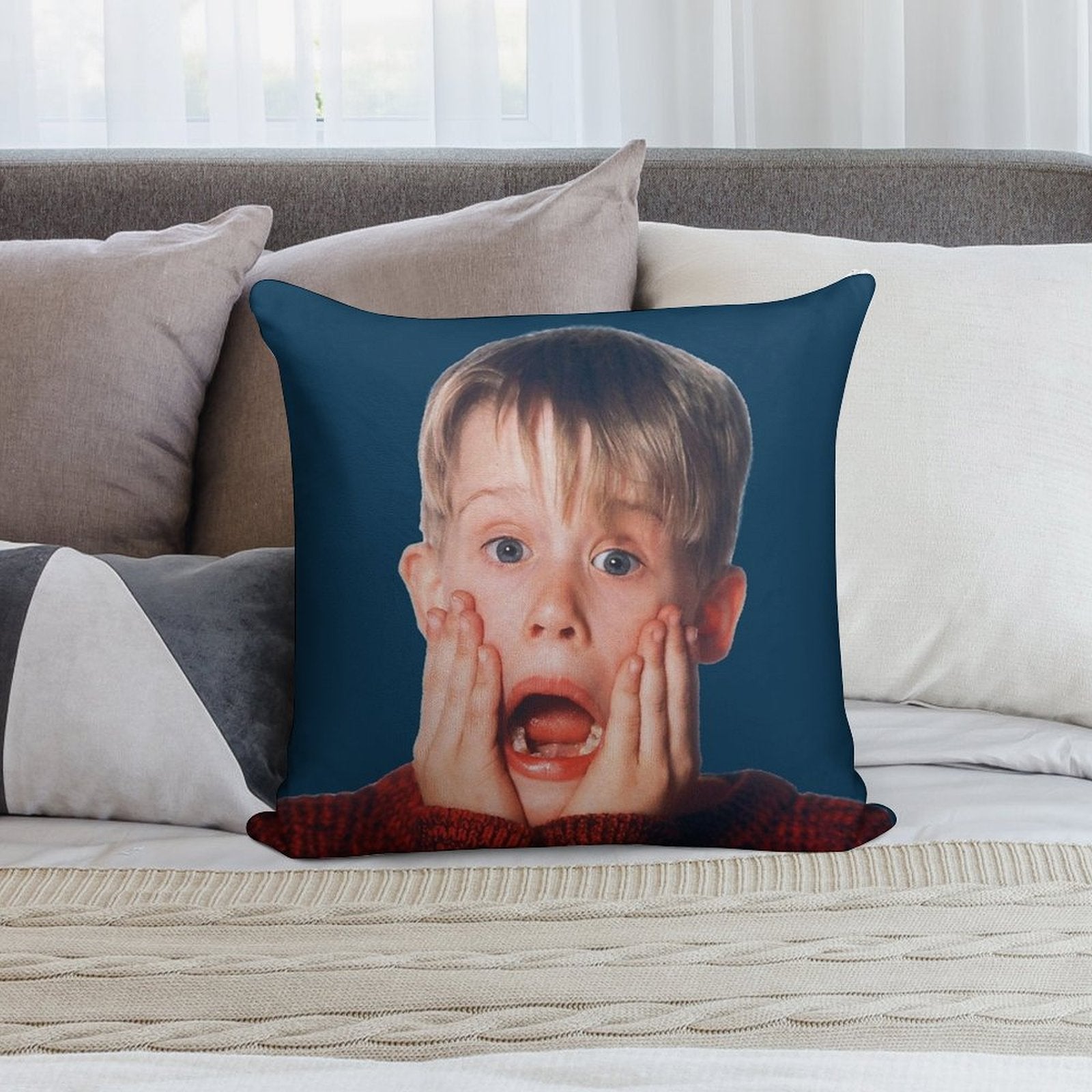 Kevin Mcallister Home Alone Scream Soft Fade-Resistant Throw Pillow