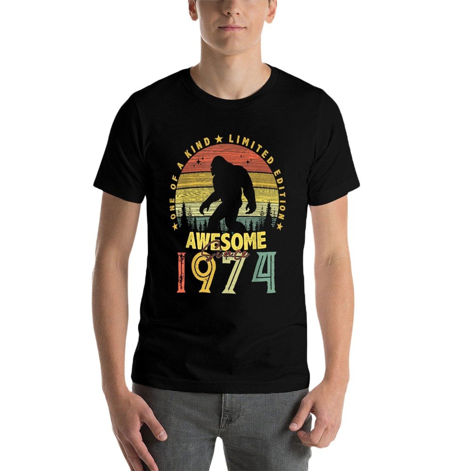 Awesome Since 1974 50th Birthday Gifts Bigfoot Born in 1974  Stretchy T-Shirt