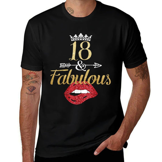 18 Years Girl Woman Old And Fabulous Happy 18th Birthday  Polyester Blend T-Shirt
