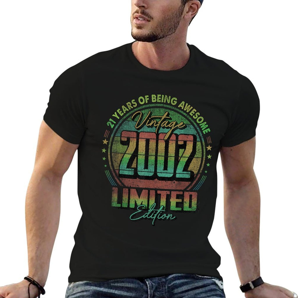 Vintage 2002 Limited Edition 21 Year Old 21st Birthday  Tagless Design T-Shirt