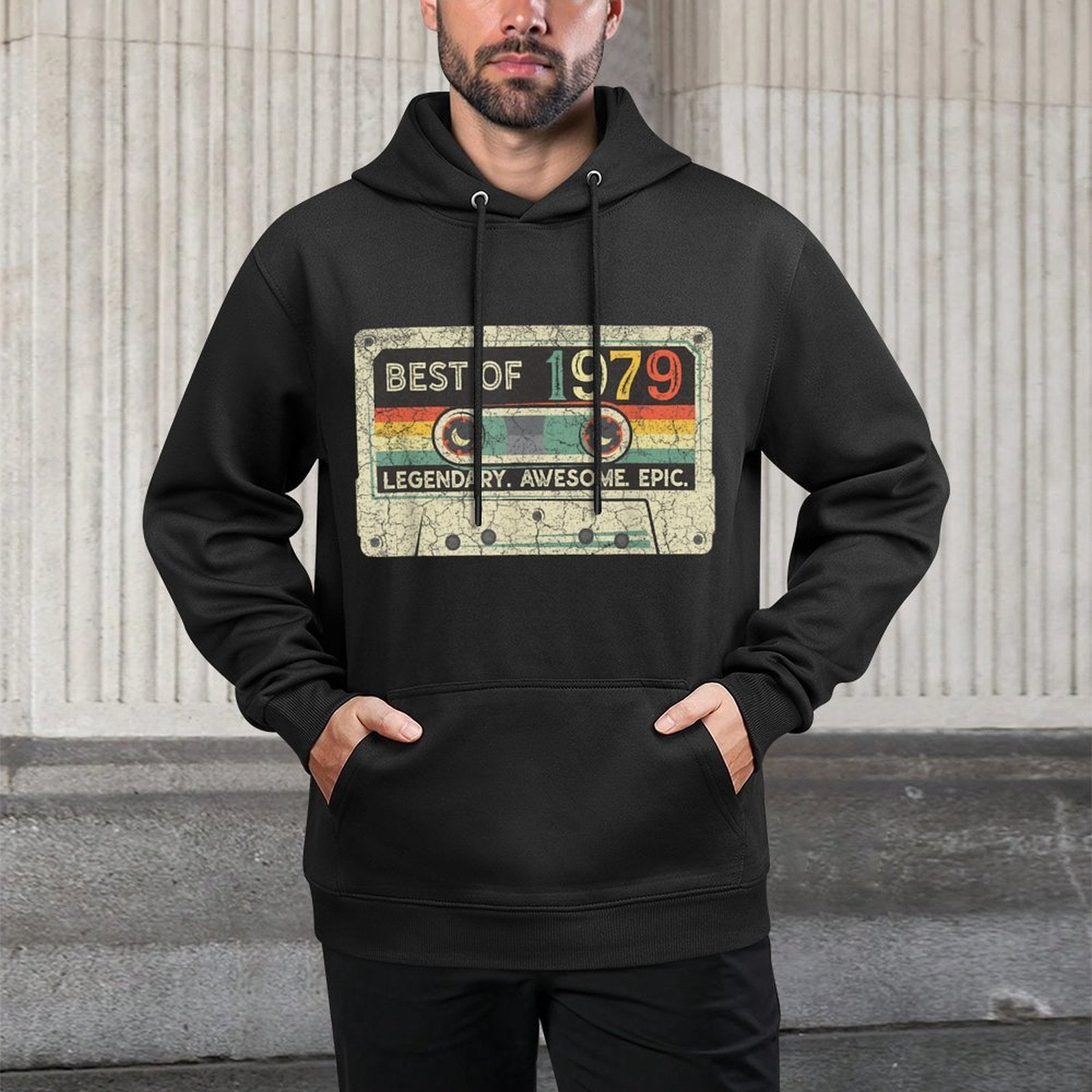 Vintage 1979 Limited Edition Cassette Tape 43th Birthday Versatile Streetwear Hoodie