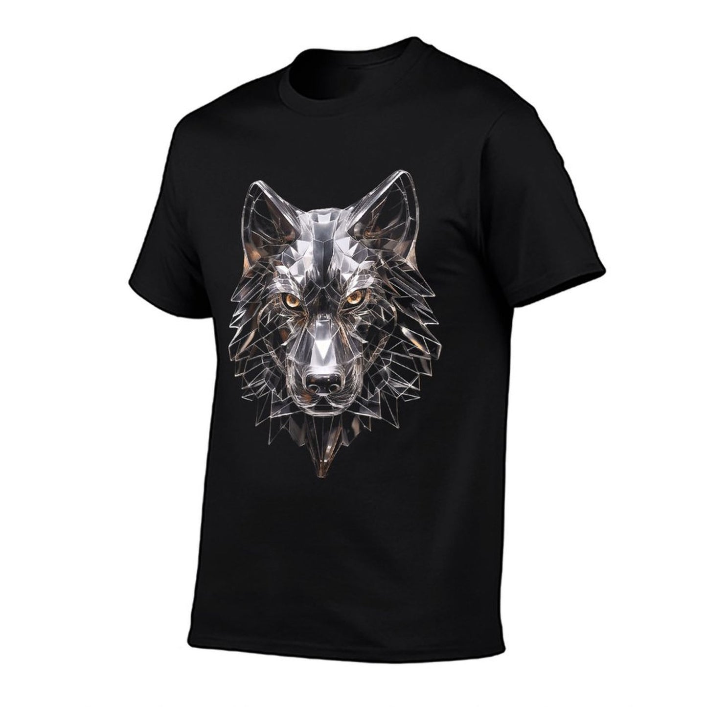 Wolf Glass Art Polygon Animal Abstract Graphic Wolf  Breathable T-Shirt