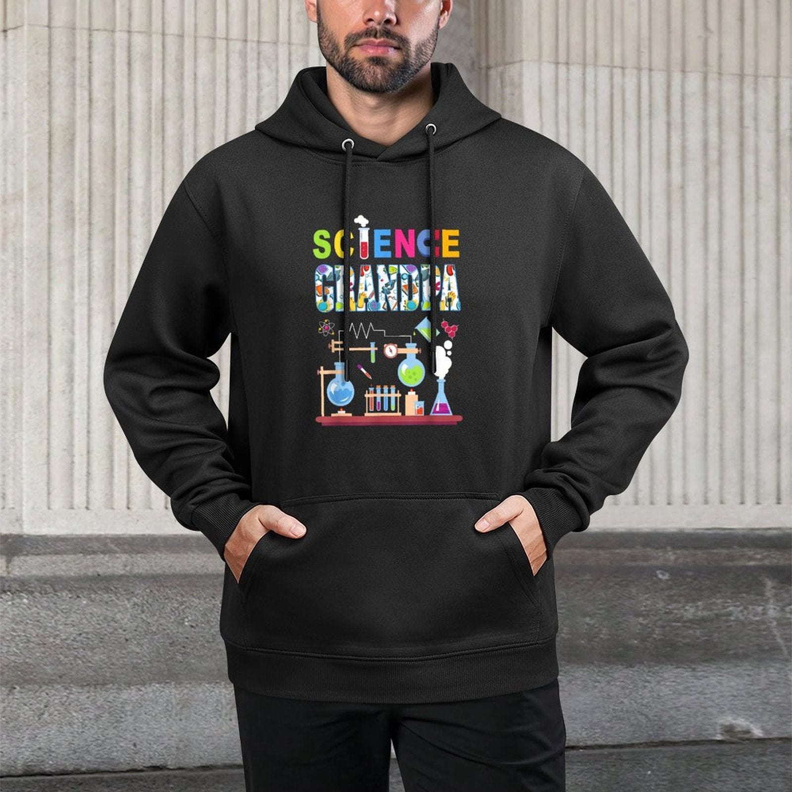 Science Grandpa Family Science Birthday Party Matching Customizable Surface Hoodie