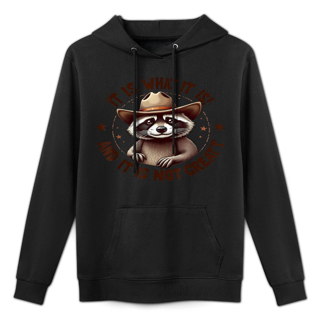It Is What It Is And It Is Not Great Raccoon Lovers Vintage Cotton-Polyester Blend Hoodie