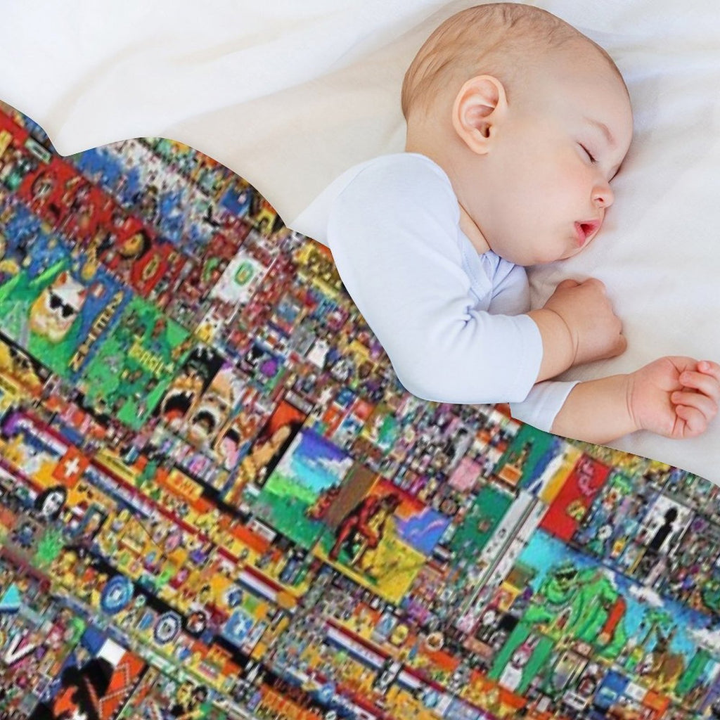 Final Canvas of Reddit Place 2023 Comfort Throw Blanket