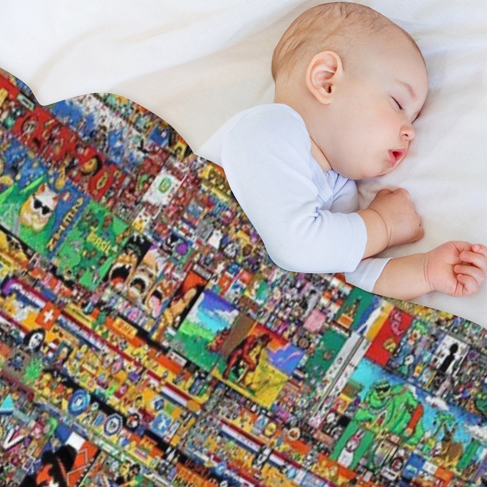 Final Canvas of Reddit Place 2023 Comfort Throw Blanket