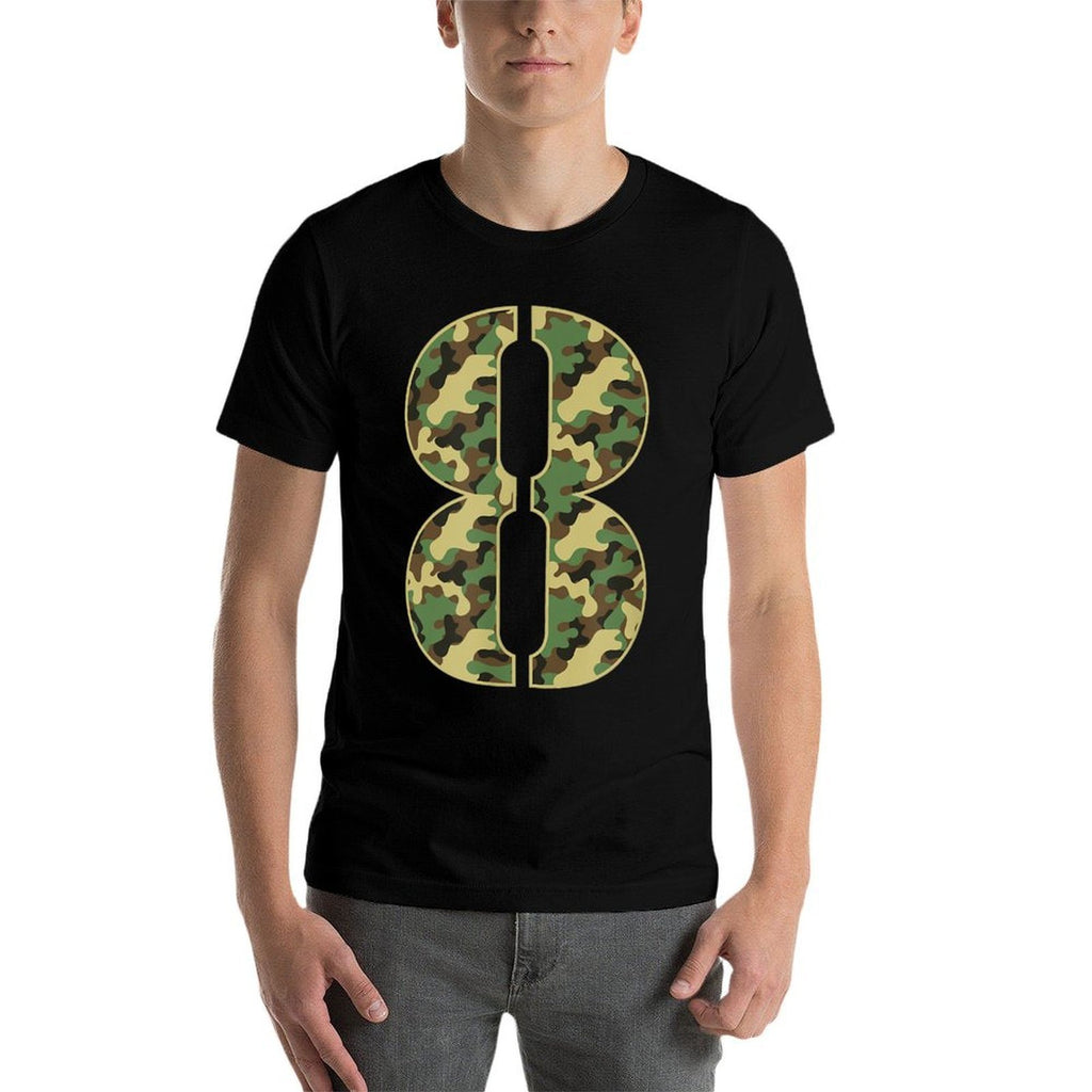 8th Birthday Soldier 8 Year Old Military Themed Camo  Easy-care T-Shirt