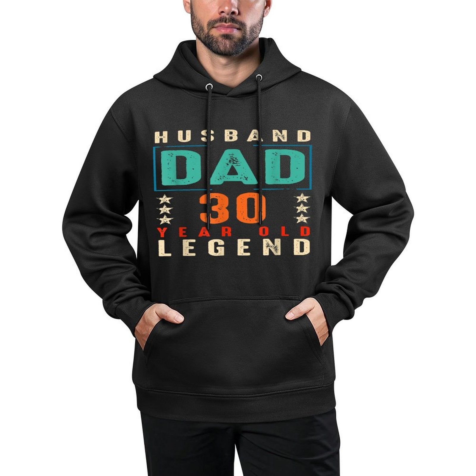 Husband Dad 30 Years Old Legend Funny 30th Birthday Family Durable Construction Hoodie